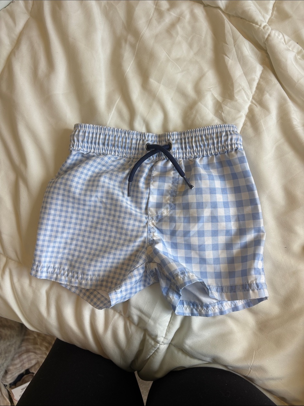 Carter's Light Blue Gingham Boys' Swim Trunks